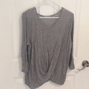 Cross front long sleeve shirt
